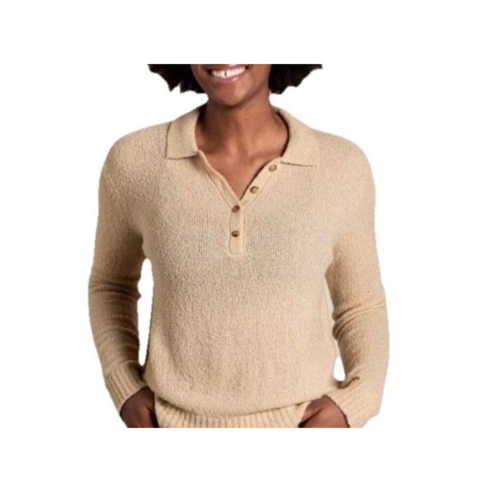 Toad & Co Cotati Wool Sweater XL Collared Cappuccino Boucle